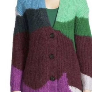 Vince mohair and alpaca intarsia Multicolor Women's Cardigan